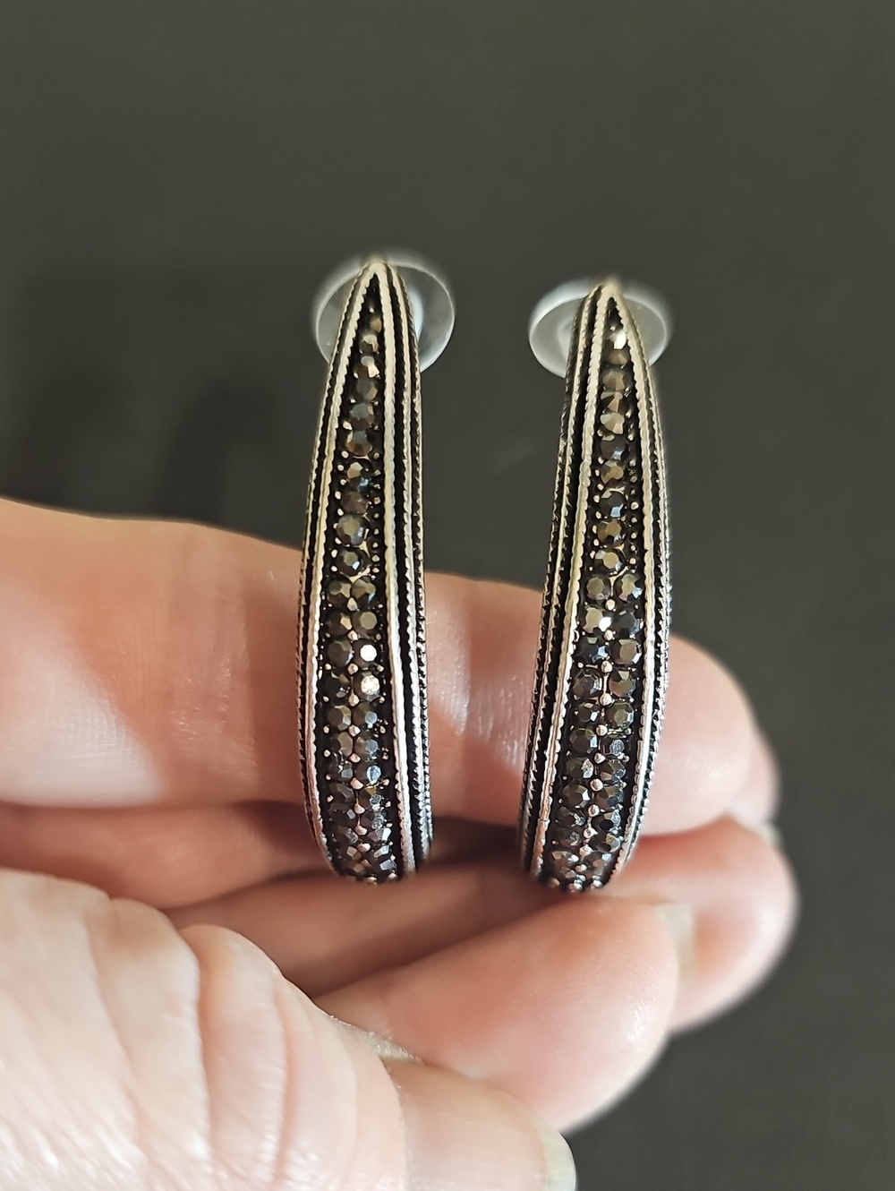 Sparkly Silveryonr Hoops